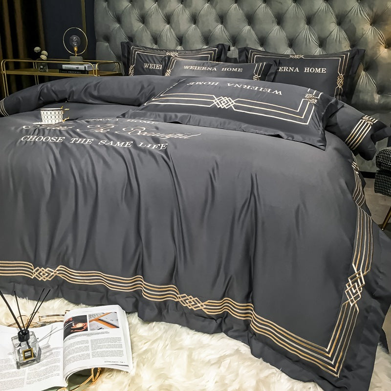 Tencel Embroidered Washed Cotton Bedding Set