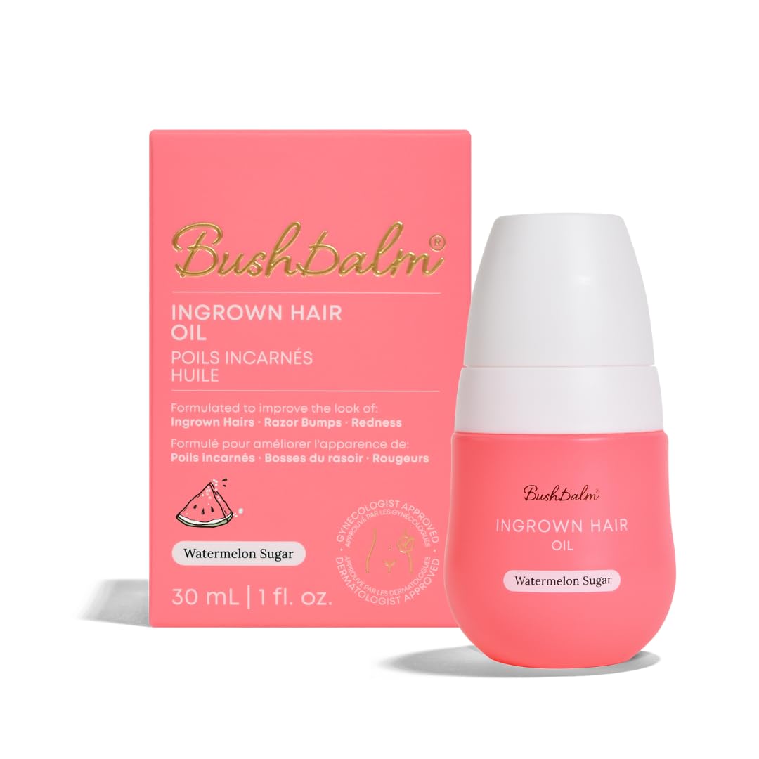 Bushbalm Ingrown Hair Oil - Targets Ingrown Hairs, Razor Bumps and Post Shave Irritation - Soothes and Hydrates Skin, 30 ml - Watermelon Sugar 🍁 All In One Marketplace Canada