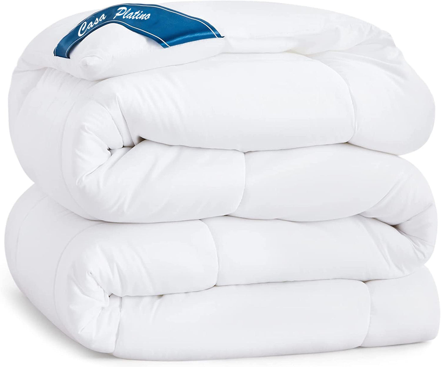 Comforter Queen Size - Down Alternative Hypoallergenic Duvet Insert, Ultra-Soft Microfiber, Box-Stitch Quilted with Corner Tabs, All Season, Machine Washable, 88x88 - White 🍁 All In One Marketplace Canada
