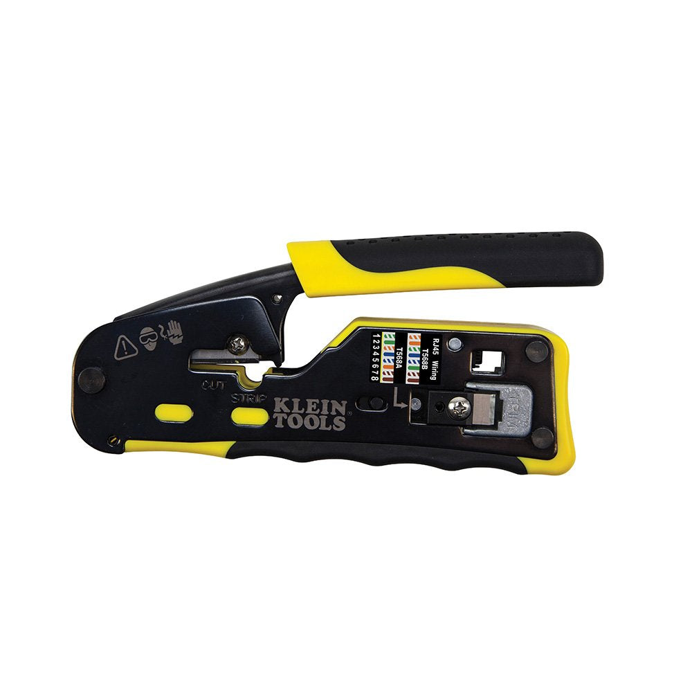 Klein Tools VDV226-110 Ratcheting Modular Data Cable Crimper/Wire Stripper/Wire Cutter for RJ11/RJ12 Standard, RJ45 Pass-Thru Connectors 🍁 All In One Marketplace Canada