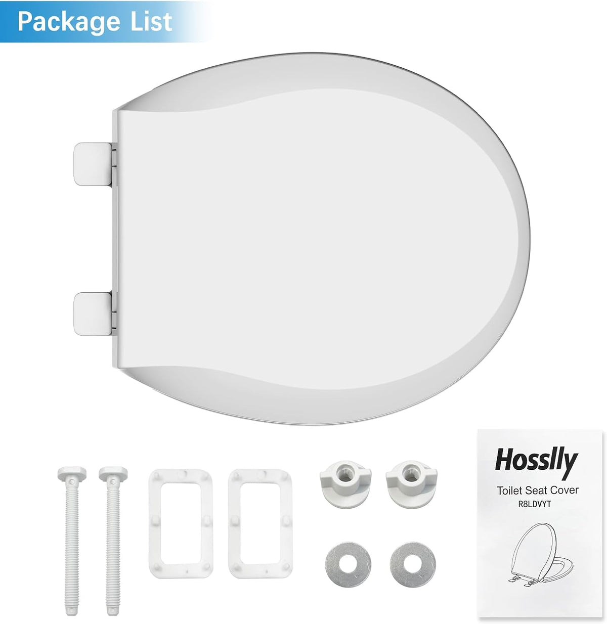 Soft Close Commercial Toilet Seat – 17 Round, Thickened White PP, Quiet Lid, Easy Install & Clean, Never Loosen, Restroom Grade, Fits Most Standard Toilets – Size: 17/19" 🍁 All In One Marketplace Canada
