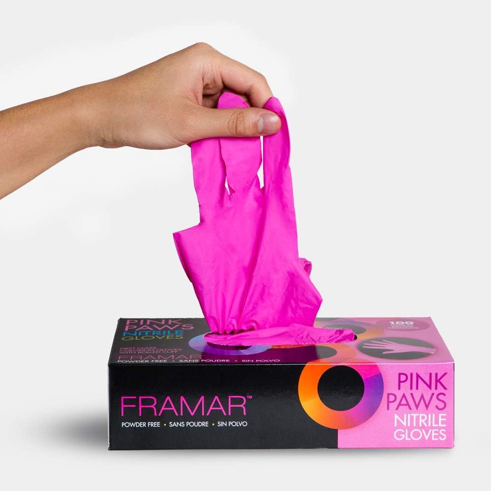 FRAMAR Pink Nitrile Gloves Large - Disposable Gloves Large, Rubber Gloves Disposable, Tattoo Gloves Disposable, Cleaning Gloves for Tattoo Supplies, Gants Nitrile, Mechanics Gloves 🍁 All In One Marketplace Canada