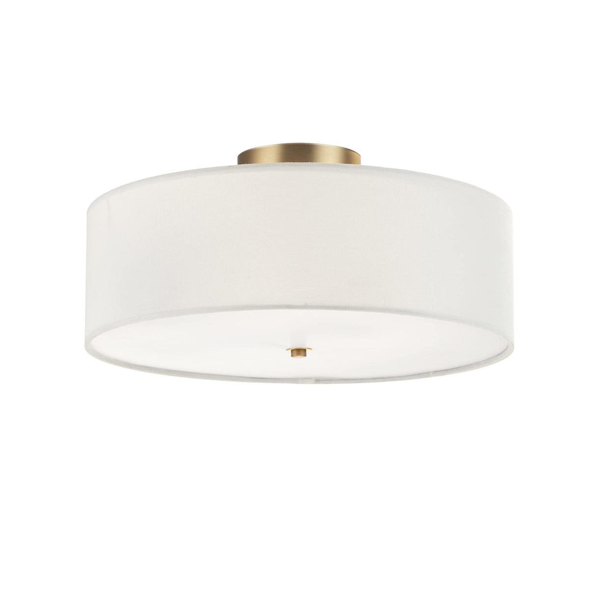 Globe Electric 60998 Kyle 2-Light Flush Mount Ceiling Light, Matte Brass, White Linen Shade 🍁 All In One Marketplace Canada