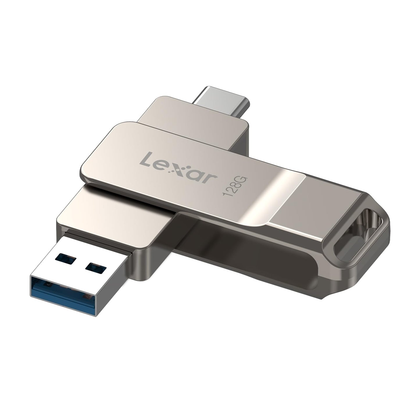 Lexar D40E 128GB Dual USB 3.2 Gen 1 Type-C Jump Drive, USB-C Flash Metal Housing Swivel Design Thumb Drive (Champagne Silver) 🍁 All In One Marketplace Canada