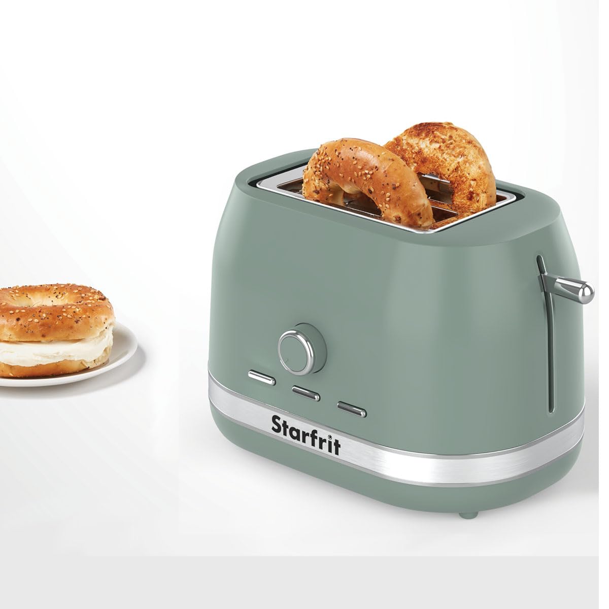 Starfrit 2-Slice Toaster – 7 Adjustable Browning Levels – Removable Tray – 850W - Sage 🍁 All In One Marketplace Canada