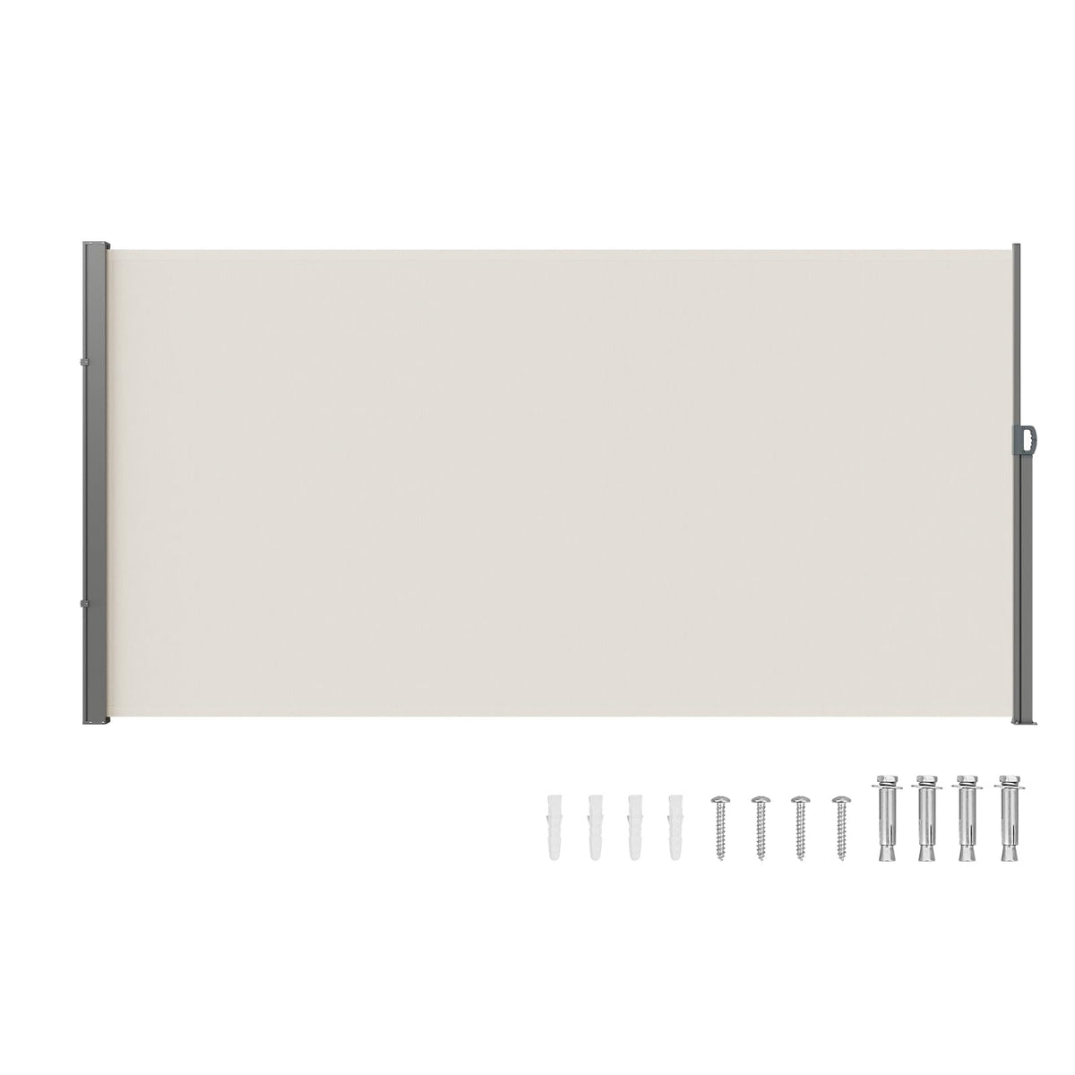 VEVOR Retractable Side Awning, 71''x 138'' Outdoor Privacy Screen, 180g Polyester Water-Proof Retractable Patio Screen, UV 30+ Room Divider Wind Screen for Patio, Backyard, Balcony, Beige 🍁 All In One Marketplace Canada