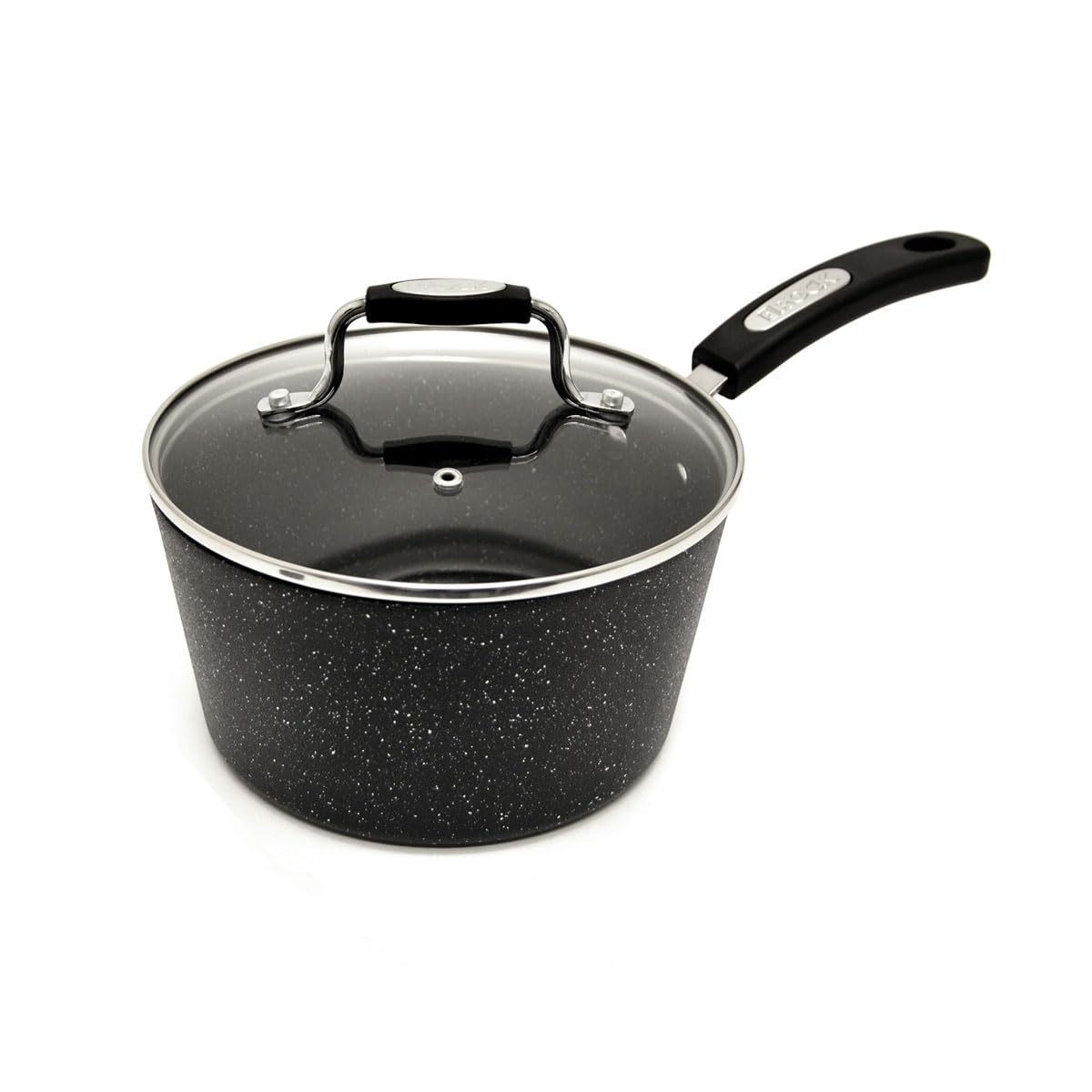 Starfrit The Rock 1.4L (1.5Qt) Non-Stick Saucepan - Durable Forged Aluminum - Oven Safe - PFOA Free - Easy to Clean - Black 🍁 All In One Marketplace Canada