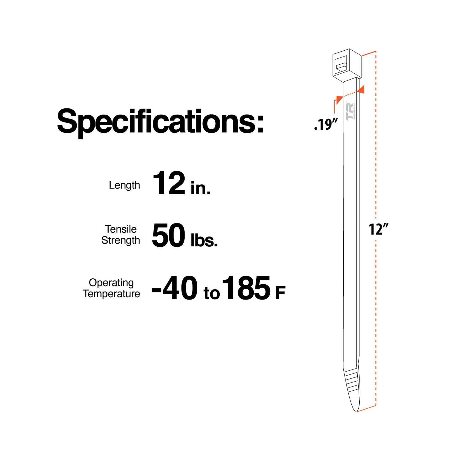 TR Industrial Multi-Purpose UV Resistant Black Cable Ties, 12 inches, 100 Pack 🍁 All In One Marketplace Canada