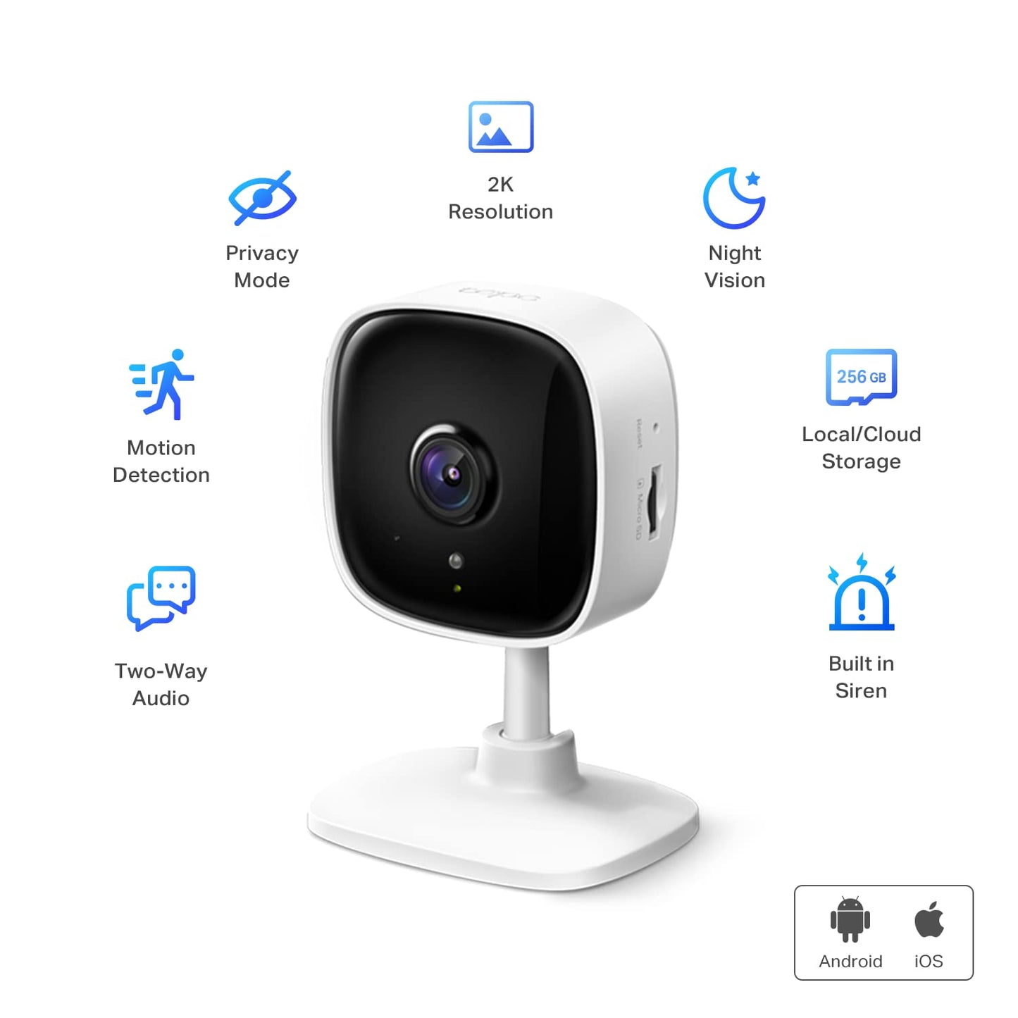 TP-Link Tapo 2K Indoor Home Security WiFi Camera, Up to 30ft Night Vision, Privacy Mode, Sound & Light Alarm, Up to 512 GB microSD Card Slot, Two-Way Audio, Works w/Alexa and Google (Tapo C110) 🍁 All In One Marketplace Canada