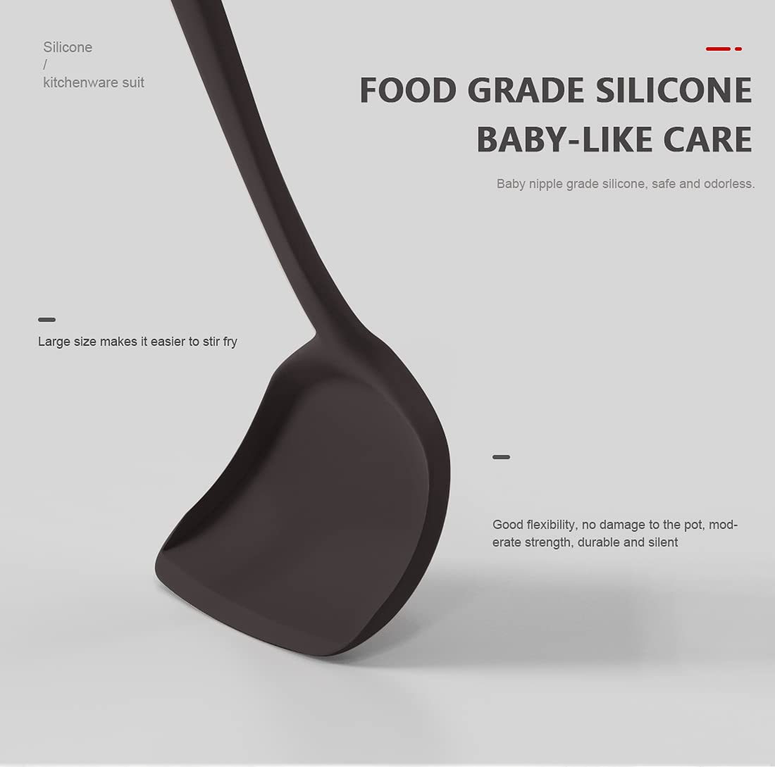 Silicone Cooking Utensils Set - 446°F Heat Resistant Kitchen Utensils,Spatula Sets,Turner Tongs,Spoon,Kitchen Utensil Gadgets Tools Set for Nonstick Cookware,Dishwasher Safe BPA Free (Gray) 🍁 All In One Marketplace Canada