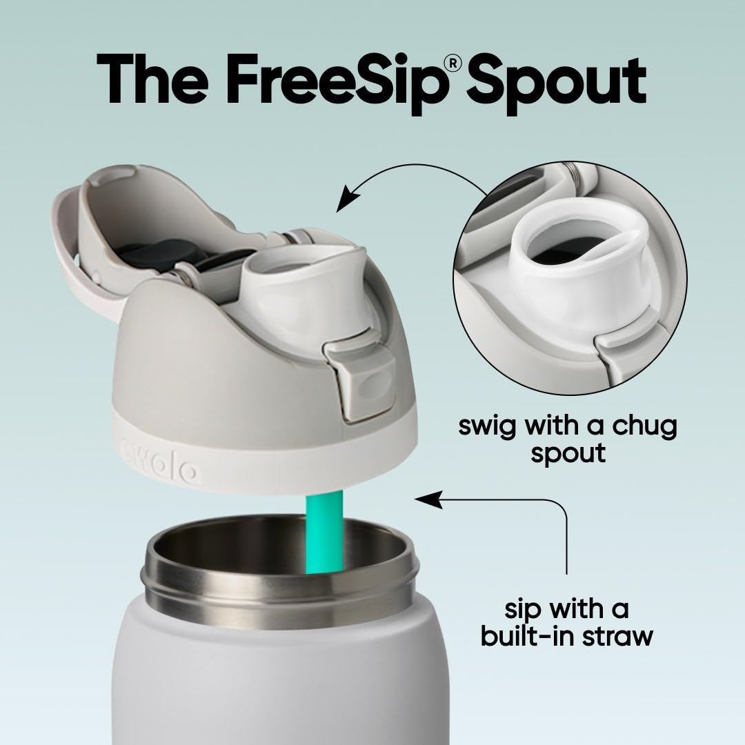 Owala FreeSip Insulated Stainless Steel Water Bottle with Straw for Sports and Travel, BPA-Free, 32oz, Foggy Tide 🍁 All In One Marketplace Canada