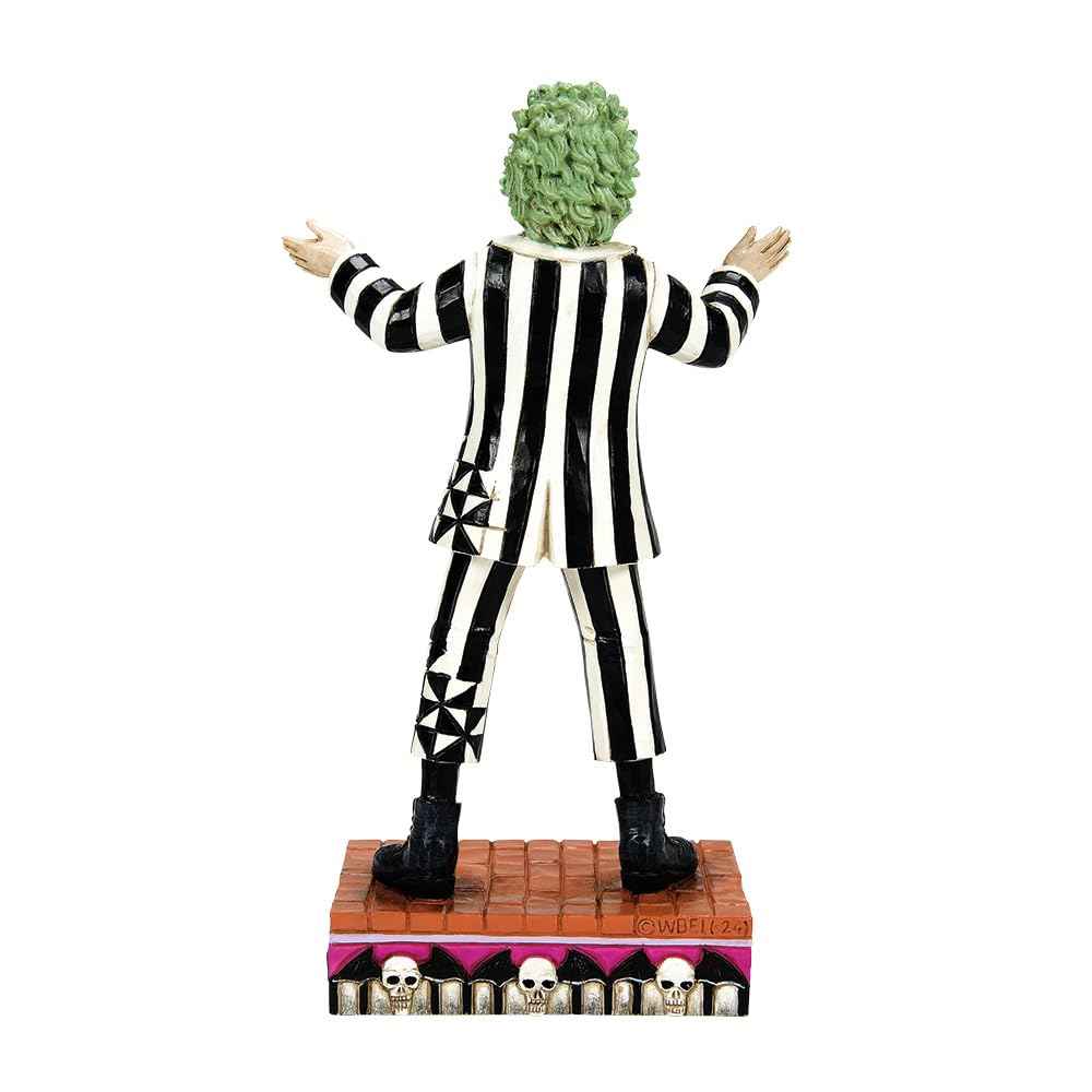 Enesco Beetlejuice by Jim Shore Classic Standing Pose Beetlejuice Figurine- Resin Hand Painted Crafted Collectible Figurines Halloween Home Decor Statue, 7.01 Inch
