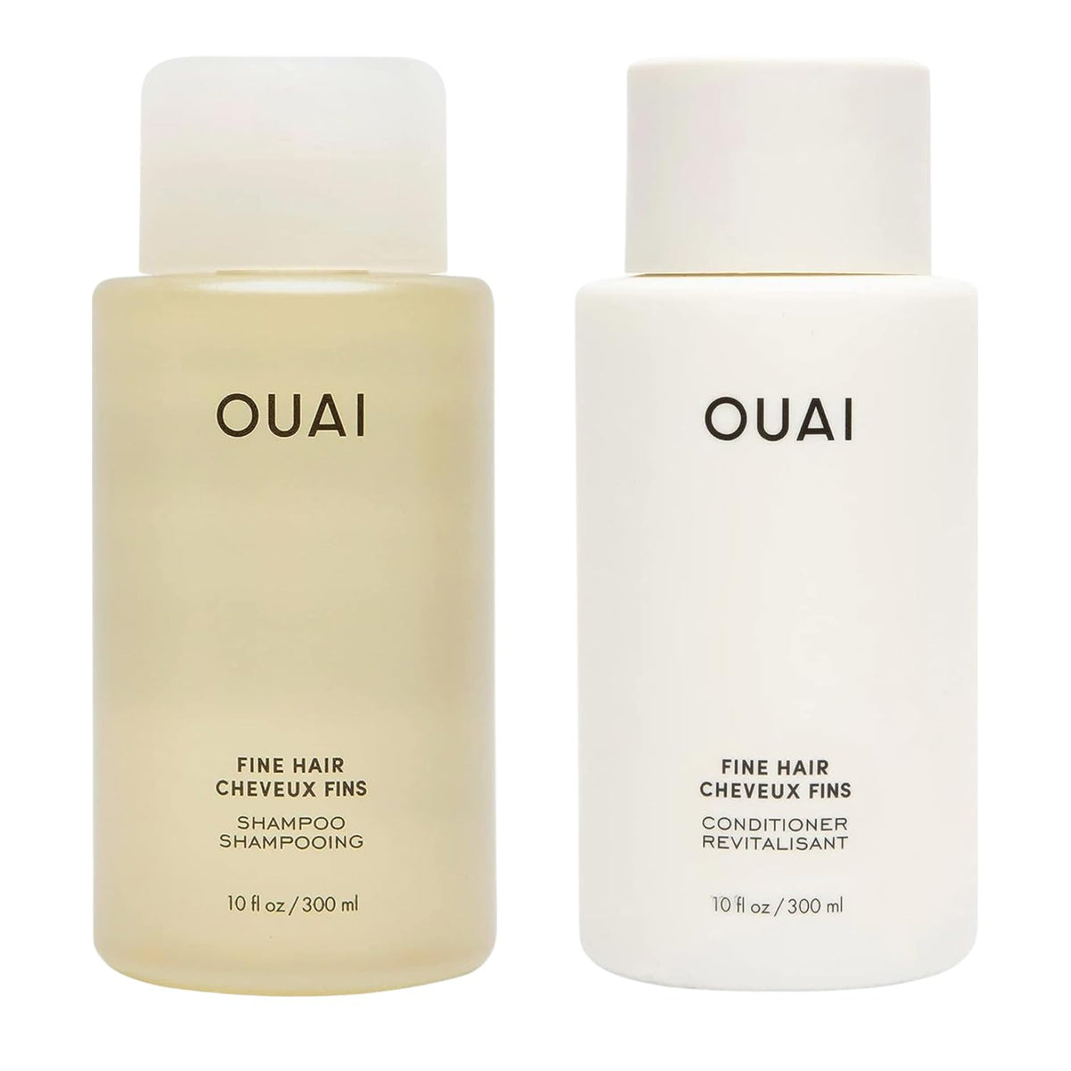 OUAI Fine Shampoo and Conditioner Set - Sulfate Free Shampoo and Conditioner for Women & Men - Made with Keratin, Marshmallow Root, Shea Butter & Avocado Oil - Free of Parabens & Phthalates (10 Fl Oz) 🍁 All In One Marketplace Canada