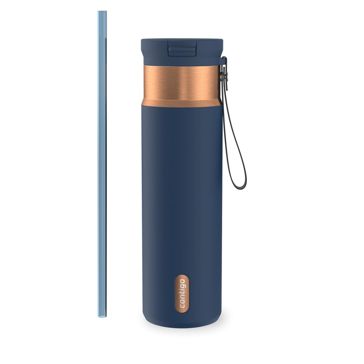 Contigo SnapSeal 24 oz Water Bottle w/Carry Strap & Reusable Straw | Vacuum-Insulated Stainless Steel for Hot & Cold Drinks | Spill-Proof Lid | BPA & Lead-Free | Dishwasher Safe 🍁 All In One Marketplace Canada