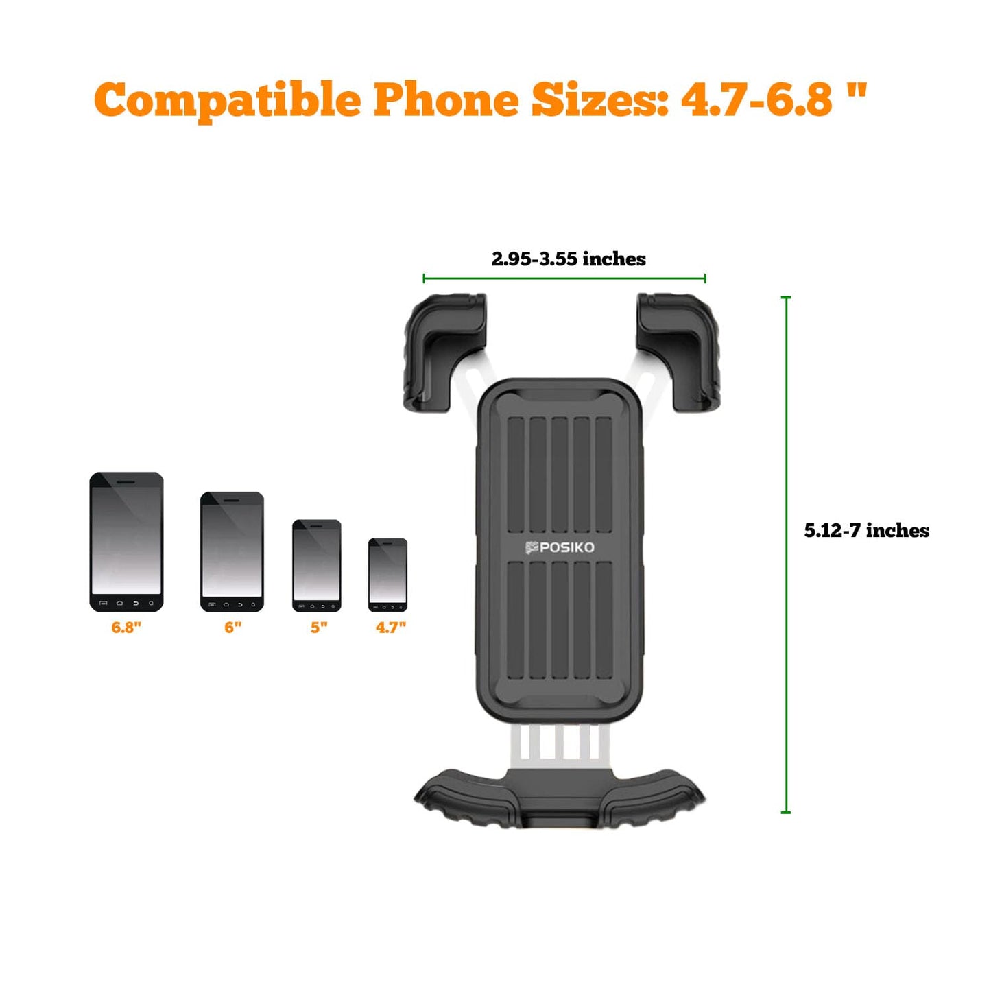 Motorcycle/Bicycle Phone Mount for 4.7-6.8" Phones (Orange) 🍁 All In One Marketplace Canada