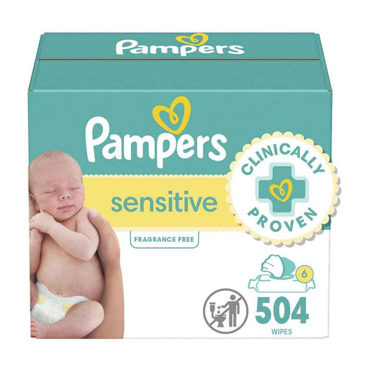 Pampers Sensitive Baby Wipes, Clinically Proven, Water Based, Hypoallergenic and Unscented Baby Wipes, 504 Baby Wipes Total (6X Flip-Top Packs) 🍁 All In One Marketplace Canada