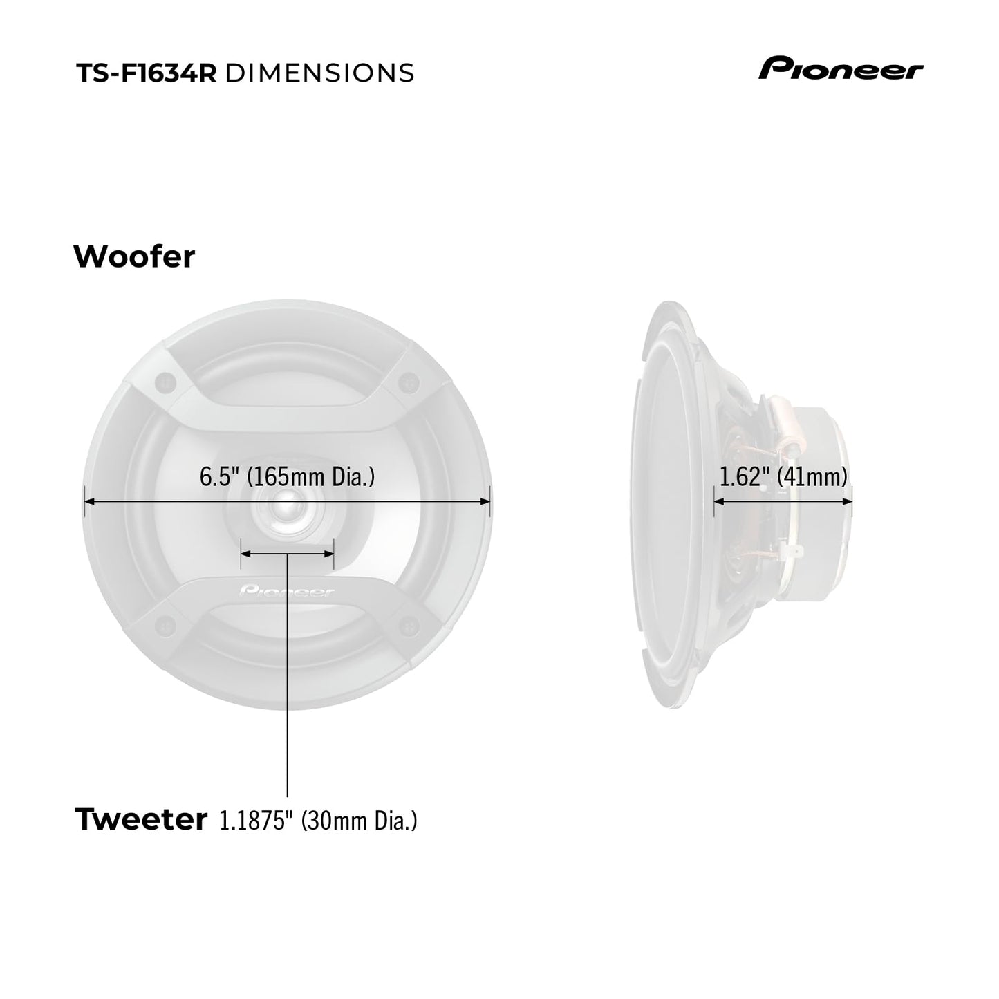 Pioneer TS-F1634R 6.5" 200W 2-Way Speakers 🍁 All In One Marketplace Canada