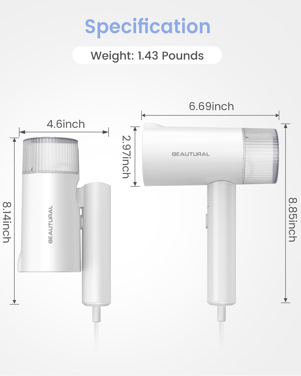 BEAUTURAL Steamer for Clothes, Foldable Handheld Clothing Wrinkles Remover for Garments, 30-Second Fast Heat-up, Portable Fabric Steamer for 120V Countries, Not for Use in 220V Such as Europe 🍁 All In One Marketplace Canada