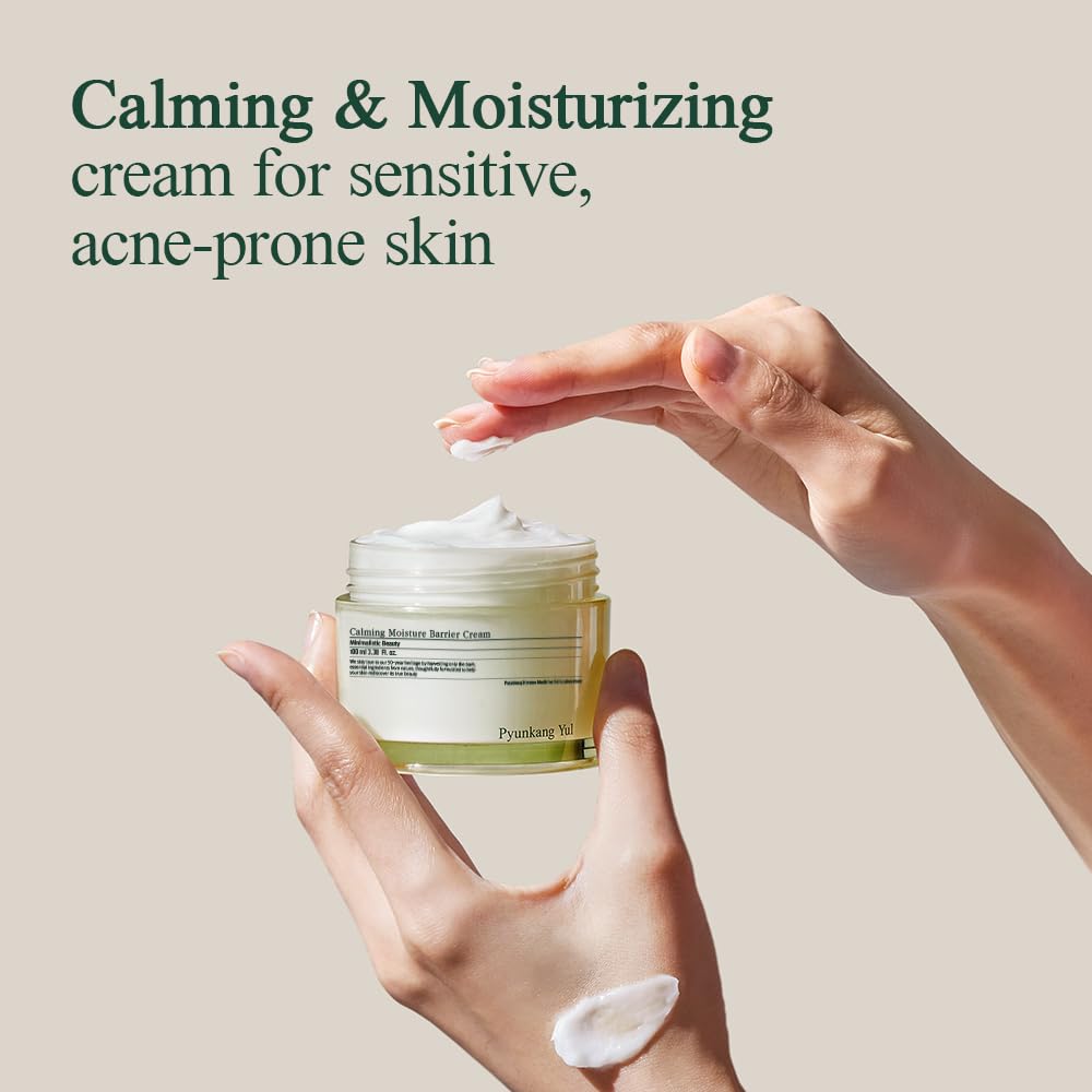 Pyunkang Yul PKY Calming Moisture Barrier Cream Instantly Soothes Sensitive Skin, Hyaluronic Acid & Ceramide for Hydration, Vegan, Korean Skincare (3.38 Fl. Oz, 100ml) 🍁 All In One Marketplace Canada