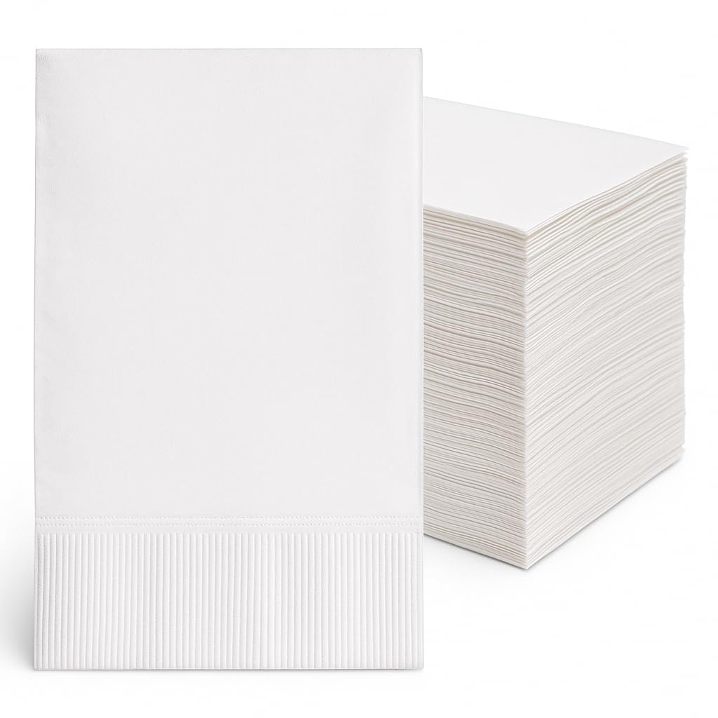 Perfect Stix White Dinner Napkin-300 2-Ply White Dinner Napkins, 0.1" Height, 17" width, 15" Length (Pack of 300) 🍁 All In One Marketplace Canada