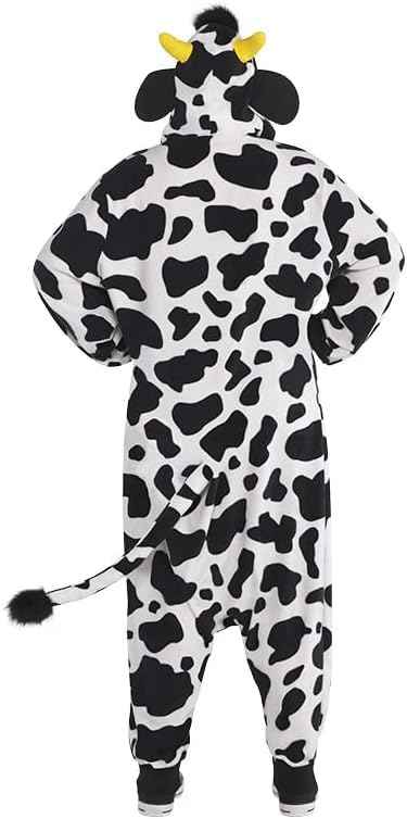 AMSCAN Zipster Cow One Piece Pajama Halloween Costume for Adults, Small/Medium, with Attached Hood and Tail