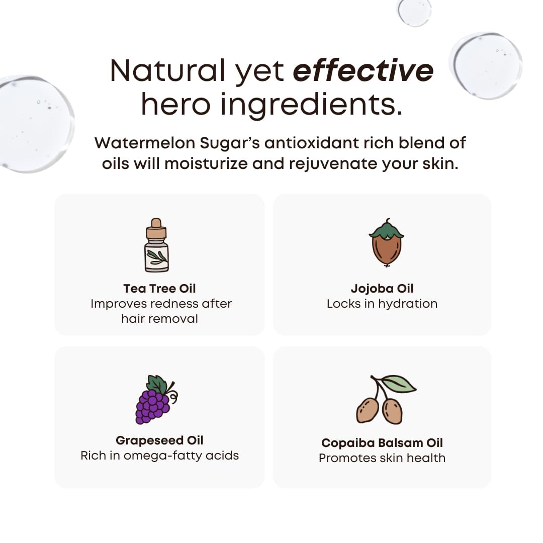 Bushbalm Ingrown Hair Oil - Targets Ingrown Hairs, Razor Bumps and Post Shave Irritation - Soothes and Hydrates Skin, 30 ml - Watermelon Sugar 🍁 All In One Marketplace Canada