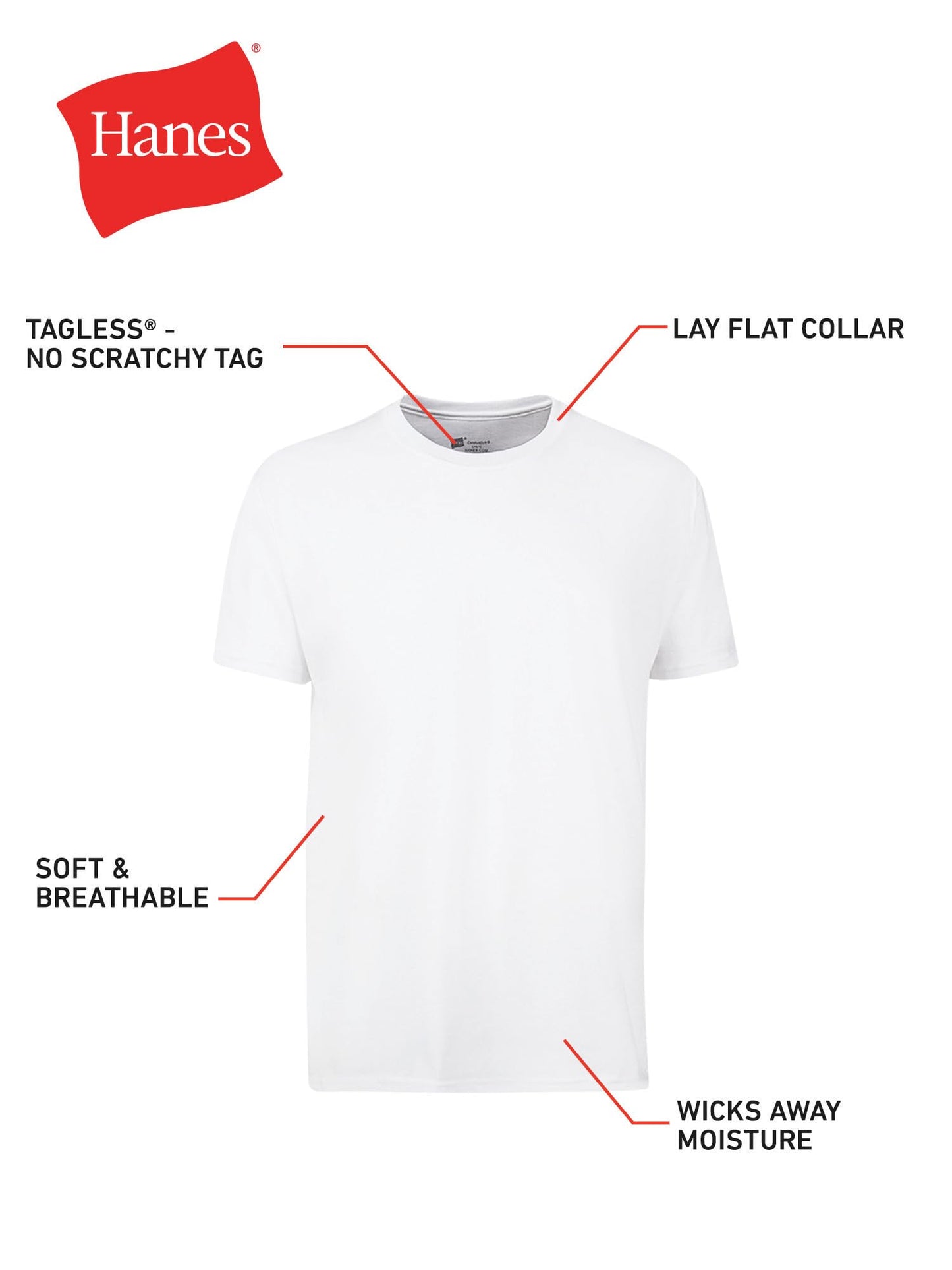 Hanes Mens ComfortSoft 4 Pack Cotton Crewneck T-Shirt. Undershirts, White, 3X-Large US 🍁 All In One Marketplace Canada