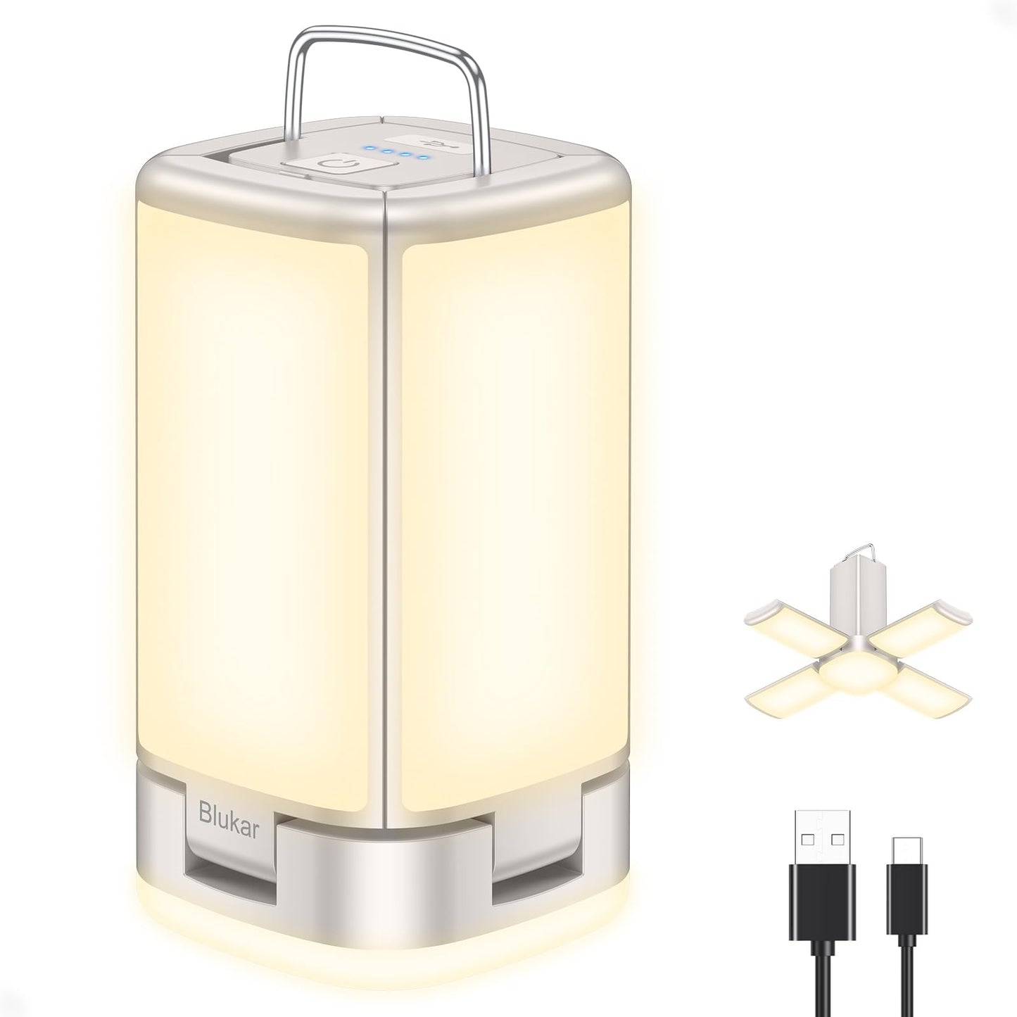 Blukar 116 LED Camping Lantern Rechargeable, 2000L Super Bright Camping Lights Lamp,7 Light Modes, 4800mAh Long Battery Life,90°Adjustable Outdoor Hanging Tent Accessories for Hiking Emergency Fishing 🍁 All In One Marketplace Canada