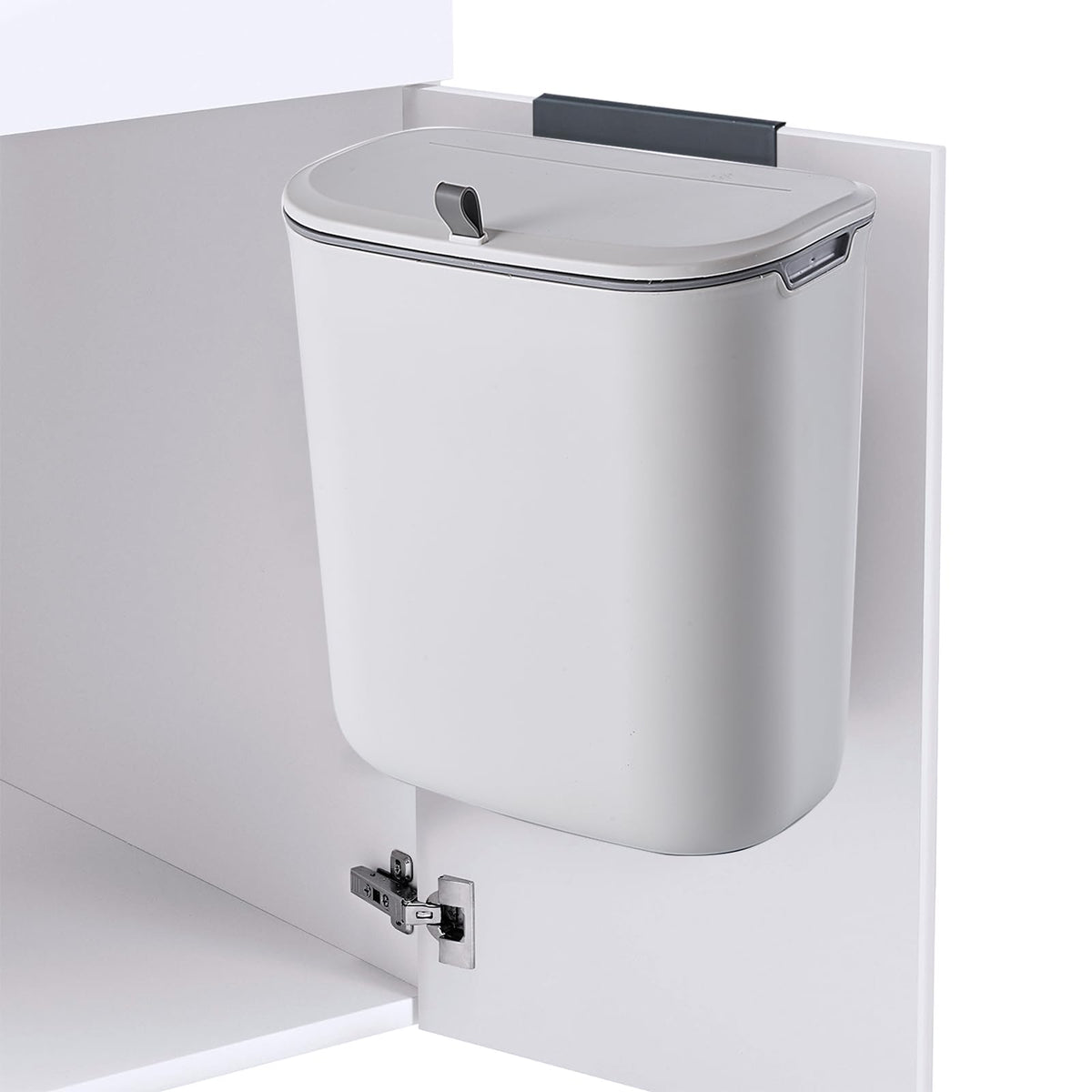 ELPHECO Compost Bin, 2.5 Gallon Hanging Trash Can with Lid, Kitchen Cabinet Door Under Sink Plastic Garbage Can Wall Mounted Slide Open, White 🍁 All In One Marketplace Canada