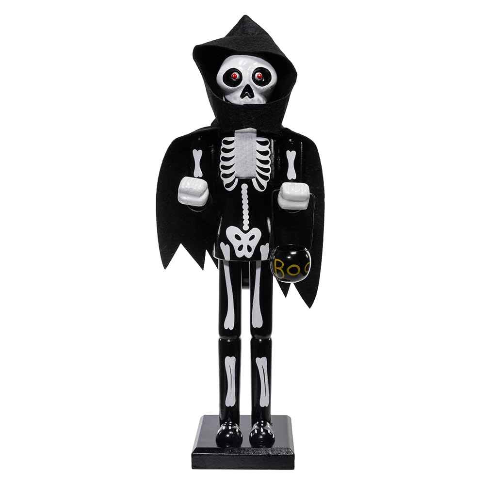 Kurt Adler 15-inch Wooden Halloween Skull Nutcracker