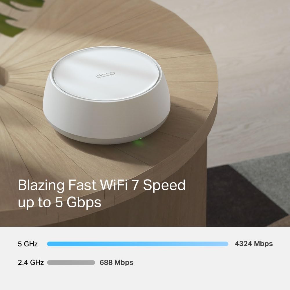 TP-Link Deco 7 BE25 Dual-Band BE5000 WiFi 7 Mesh Wi-Fi System - 4-Stream 5 Gbps, 240 Mhz | Covers up to 6,600 Sq.Ft | 2X 2.5G Ports Wired Backhaul | VPN,MLO, AI-Roaming, HomeShield (3-Pack) 🍁 All In One Marketplace Canada