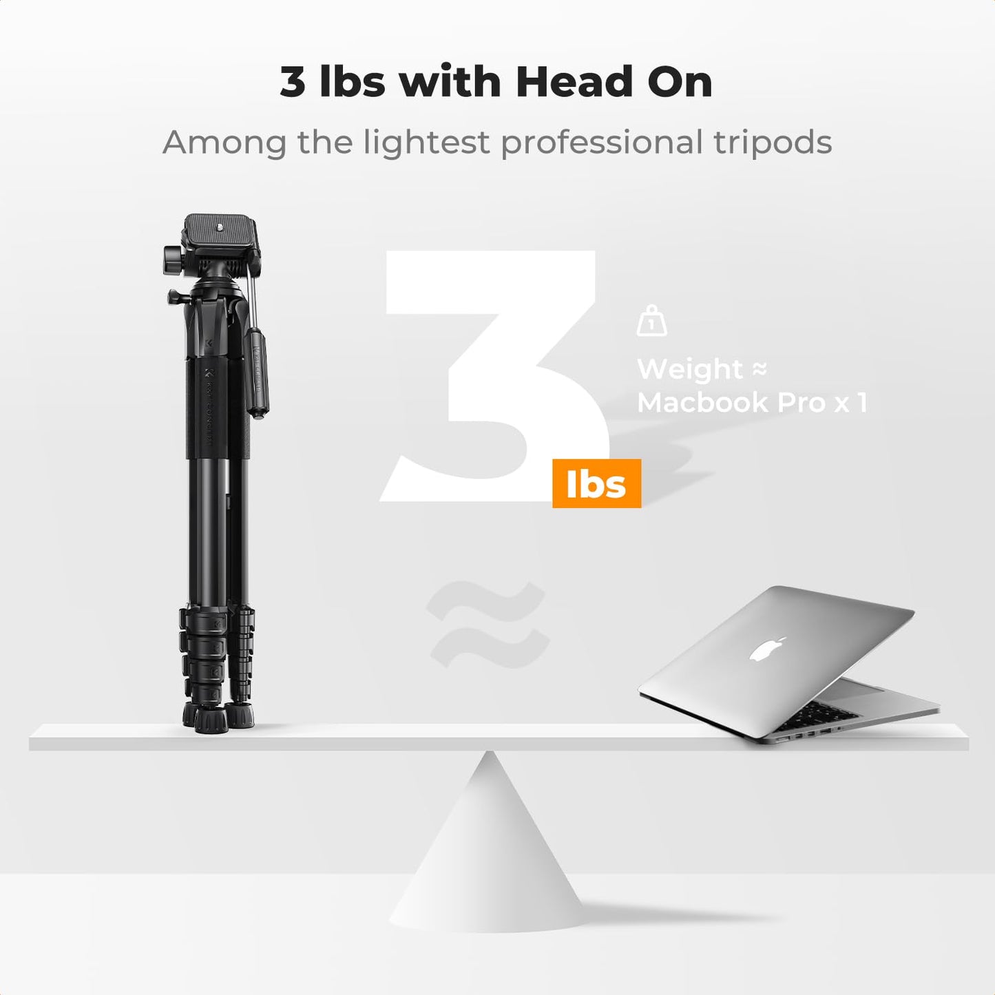 K&F CONCEPT 75" Lightweight Tripod, Camera Compact Tripod with Remote and 2-in-1 Phone Holder,Travel Phone Tripod with Removable 3-Way Pan Head for Selfie/Video Recording/Photo/Live Stream/Vlog 🍁 All In One Marketplace Canada