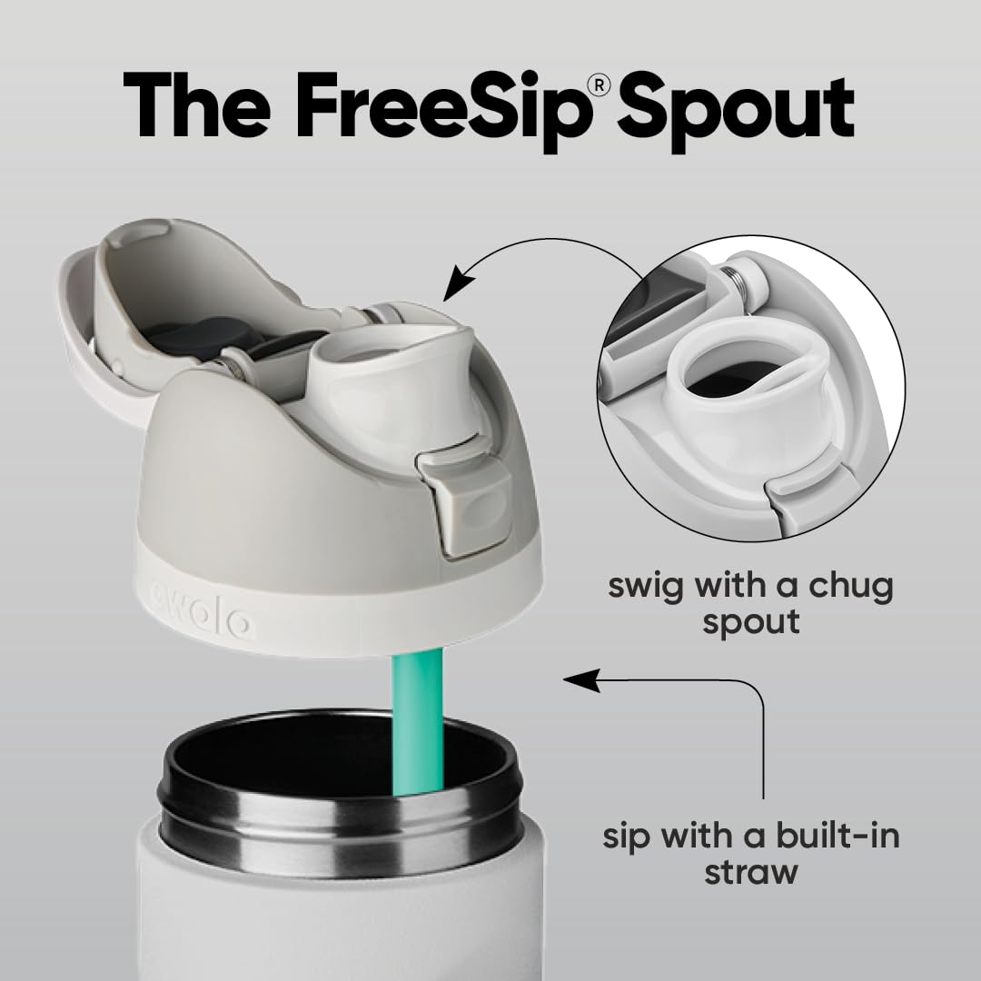 Owala FreeSip Insulated Stainless Steel Water Bottle with Straw, BPA-Free Sports Water Bottle, Great for Travel, 32 Oz, Shy Marshmallow 🍁 All In One Marketplace Canada