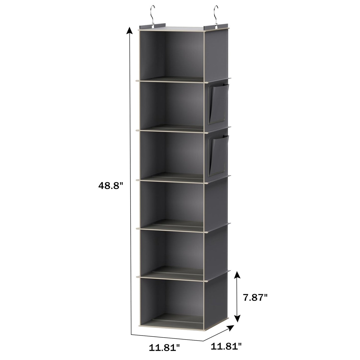 YOUDENOVA Hanging Closet Organizers and Storage, 6-Shelf Closet Hanging Storage Shelves, Grey 🍁 All In One Marketplace Canada