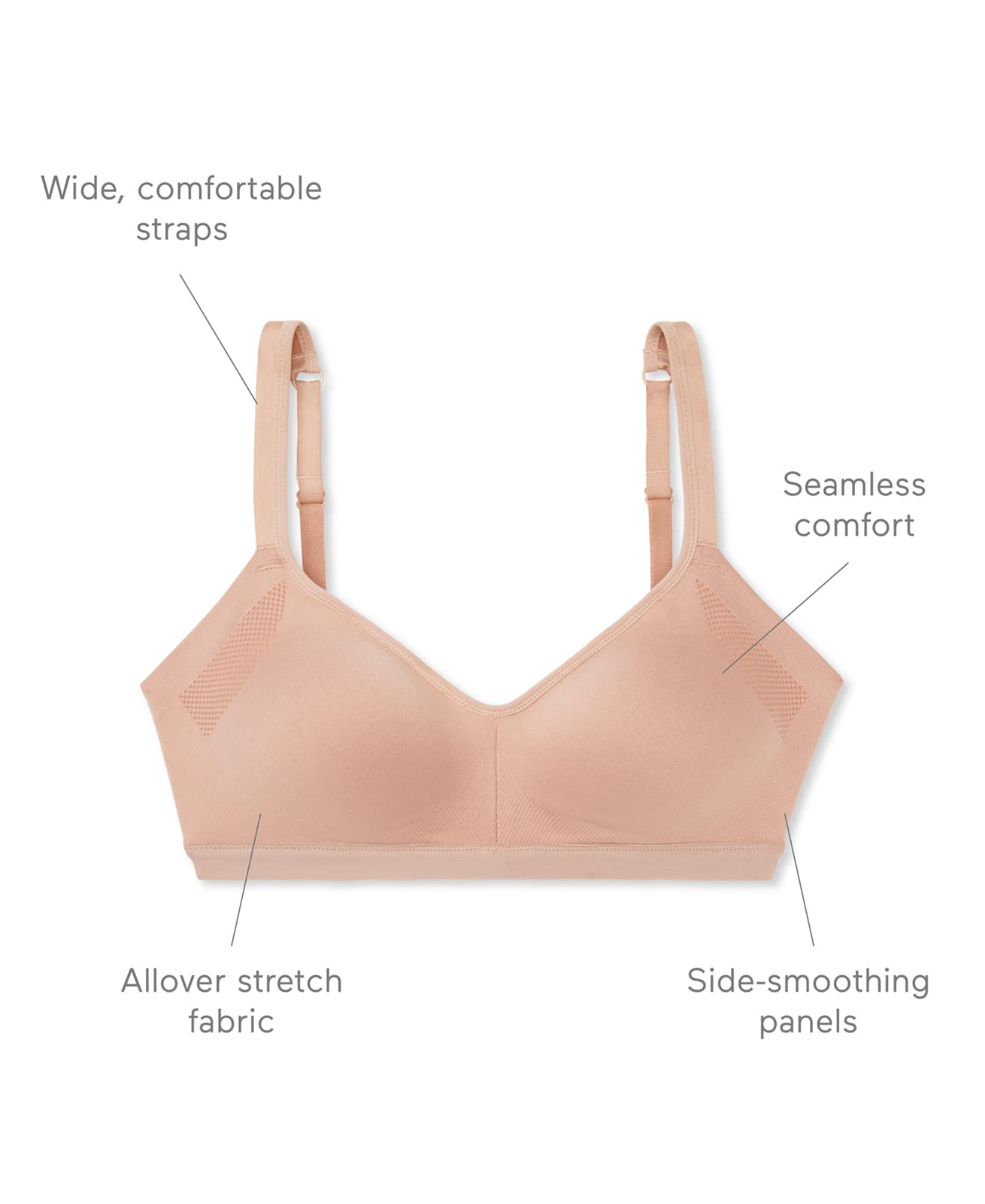 Warners Women's Blissful Benefits Underarm-Smoothing with Seamless Stretch Wireless Lightly Lined Comfort Bra Rm3911w, Butterscotch, X-Large 🍁 All In One Marketplace Canada