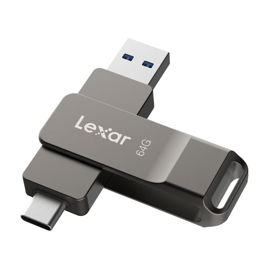 Lexar D40E 64GB Dual USB 3.2 Gen 1 Type-C Jump Drive, USB-C Flash Metal Housing Swivel Design Thumb Drive (Titanium Grey) 🍁 All In One Marketplace Canada