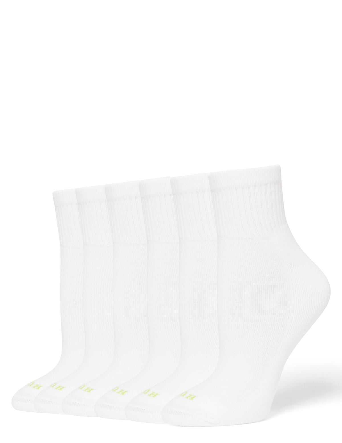 Hue Women's Mini Crew Sock 6 Pair Pack, White - 6 Pair Pack, One Size 🍁 All In One Marketplace Canada