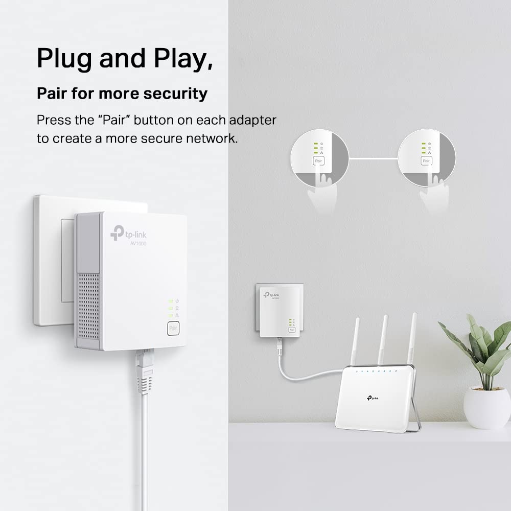 TP-Link Powerline Ethernet Adapter Starter Kit (TL-PA7017 KIT) - AV1000 Gigabit Port, Plug&Play, Ethernet Over Power, Nano Size, Ideal for Smart TV, Online Gaming, Wired Connection Only 🍁 All In One Marketplace Canada