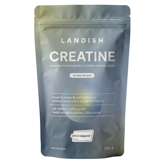 Landish Creatine Monohydrate Powder – Creapure®, German-Made Micronized Creatine – Canadian Brand – Increases Muscle Mass & Improves Strength – For Women & Men – Vegan –Unflavoured – 300 g (60 Servings) 🍁 All In One Marketplace Canada