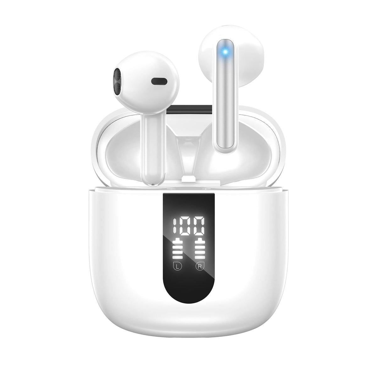 JBES Bluetooth Earbuds Wireless Headphones, 60H Deep Bass Ear Buds with 4 Noise Cancelling Microphone, IP5 Waterproof Earphones for iPhone Android Sports audifonos Bluetooth inalambricos (Pearl) 🍁 All In One Marketplace Canada