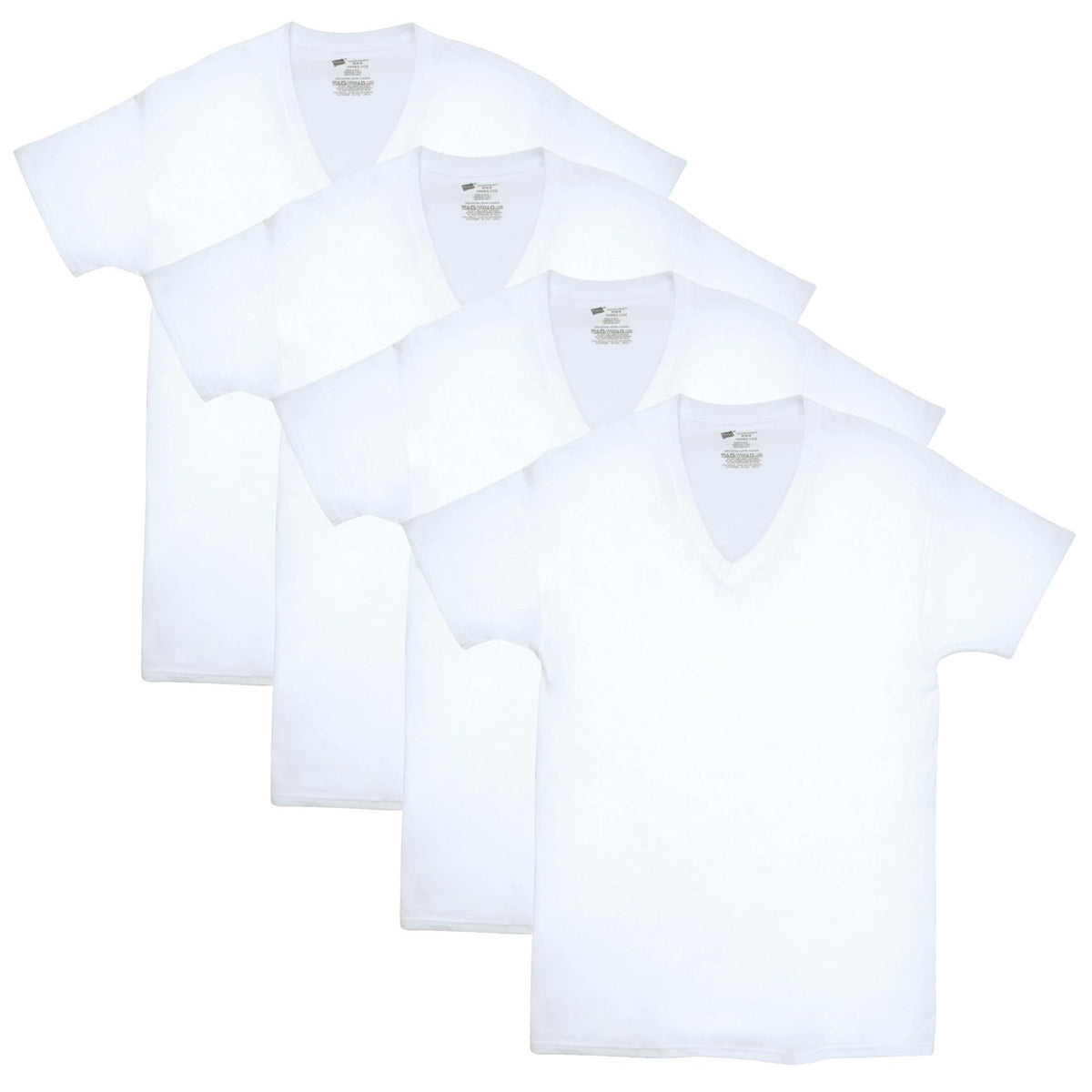 Hanes Men's ComfortSoft 4 Pack FreshIQ Cotton V-Neck T-Shirt, White, Small 🍁 All In One Marketplace Canada