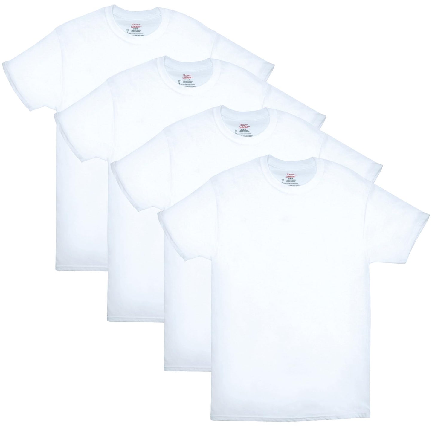 Hanes Mens ComfortSoft 4 Pack Cotton Crewneck T-Shirt. Undershirts, White, XX-Large US 🍁 All In One Marketplace Canada