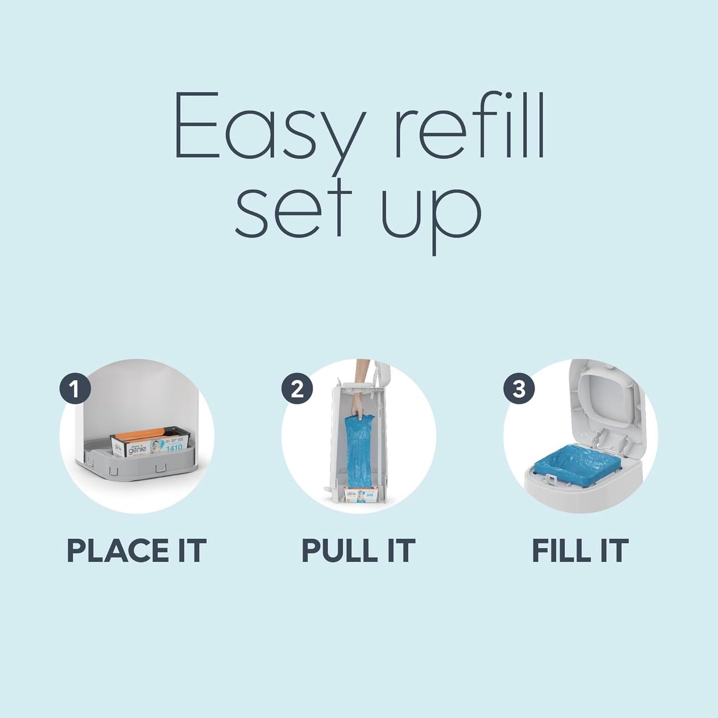Diaper Genie Easy Roll Refill with 30 Bags - Refill for Diaper Genie Signature, Platinum, Essence Pails - Holds up to 1,410 Newborn Diapers, Blue, 1-Pack 🍁 All In One Marketplace Canada