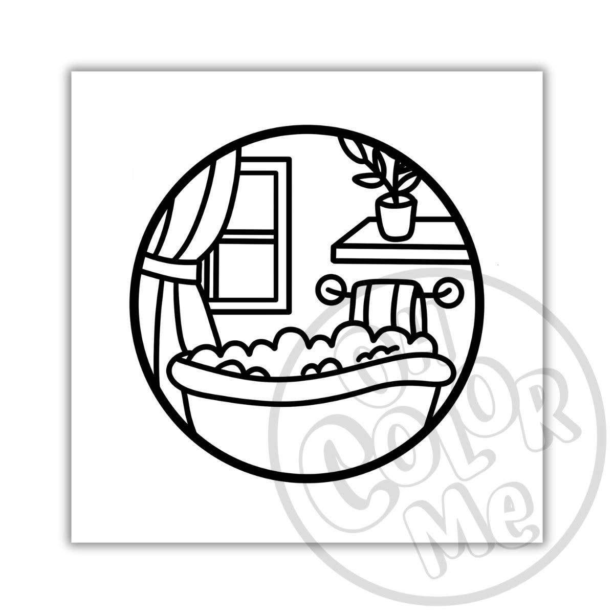 Oh Color Me - Mini Coloring Book Calming Scenes, 4"x4", Small Gifts - Canadian Brand - Ages 3+