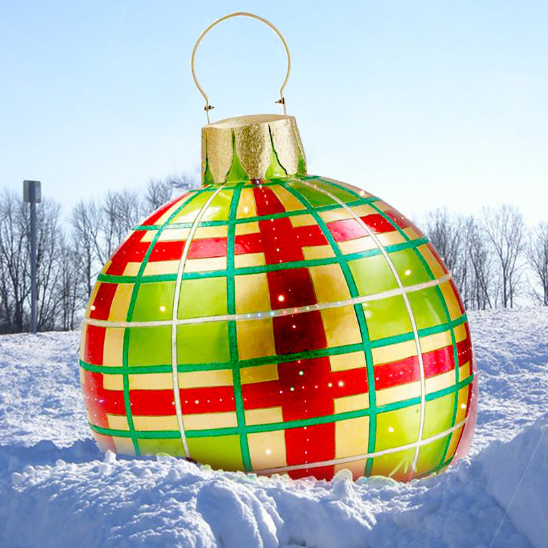 Giant Inflatable 60cm Christmas Ball Ornaments, Outdoor Waterproof PVC Ornament Ball, Holiday Decor, Pack Options