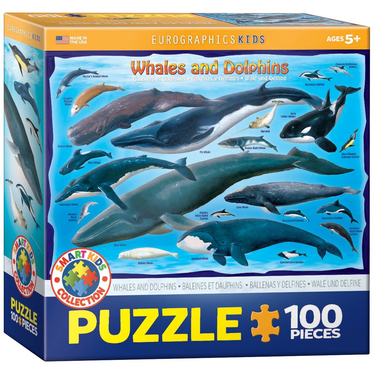 Eurographics Whales and Dolphins 100-Piece Puzzle - Ages 5+