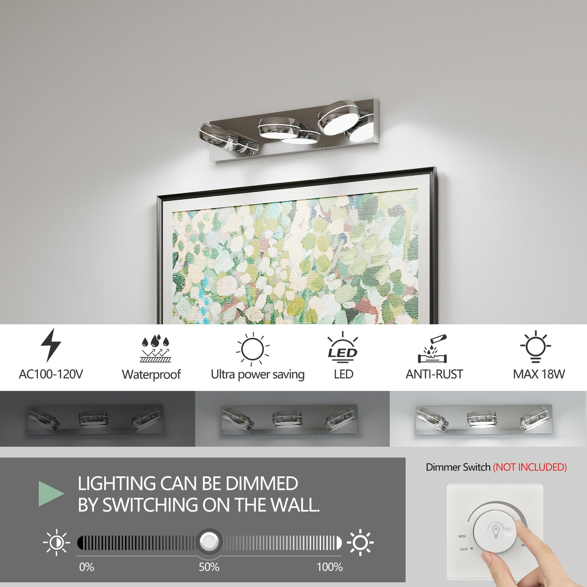 20-Inch 3-Light LED Vanity Light (United States Delivery Only)