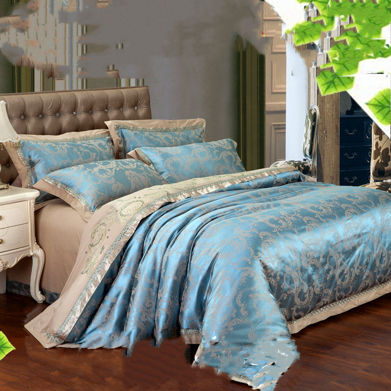European Jacquard Satin Embroidered Bedding Set