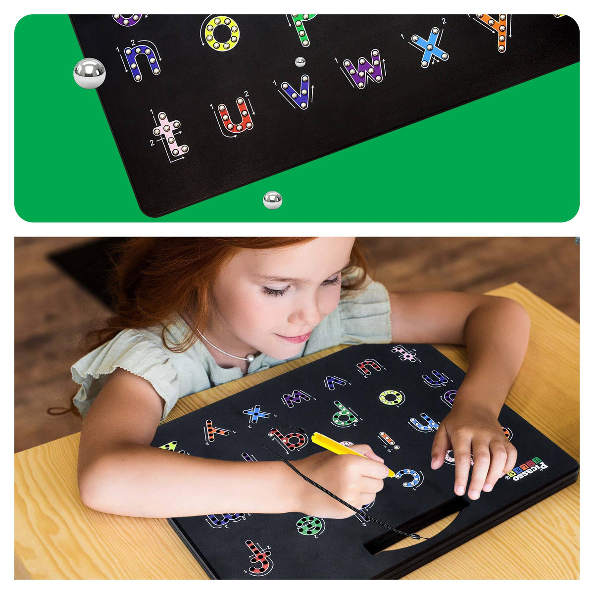 PicassoTiles - PicassoTiles Double-Sided Magnetic Drawing Tablet Pad - Ages 3+