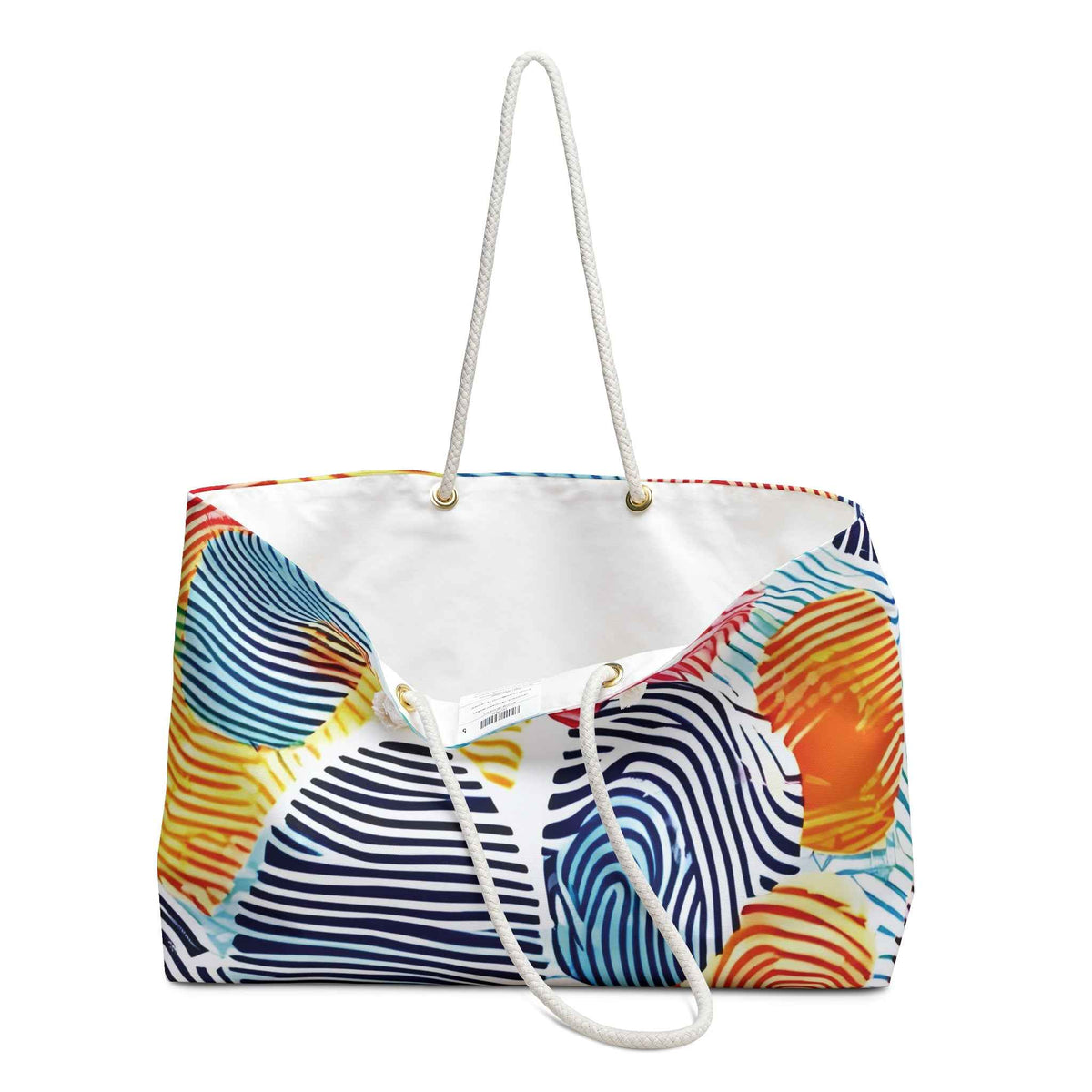 Colorful Fingerprint Pattern Weekender Bag | Rainbow Beach Tote | Moms Carryon